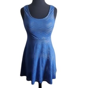 Candie's sleeveless chervon stripe fit flare scoop neck skater dress size XS